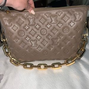 Louis Vuitton Taupe Coussin Bag MM Size